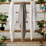 Bloomsbury Mill organic muslin squares grey/white 3 pack - British product