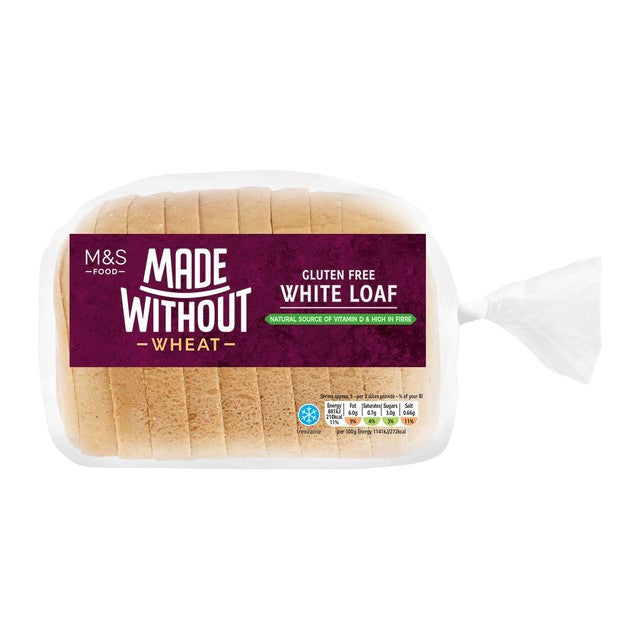 M&S gluten-free white bread loaf 400g, imported from the UK