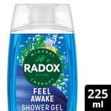 Radox Feel Awake shower gel and shampoo 225ml, imported from the UK