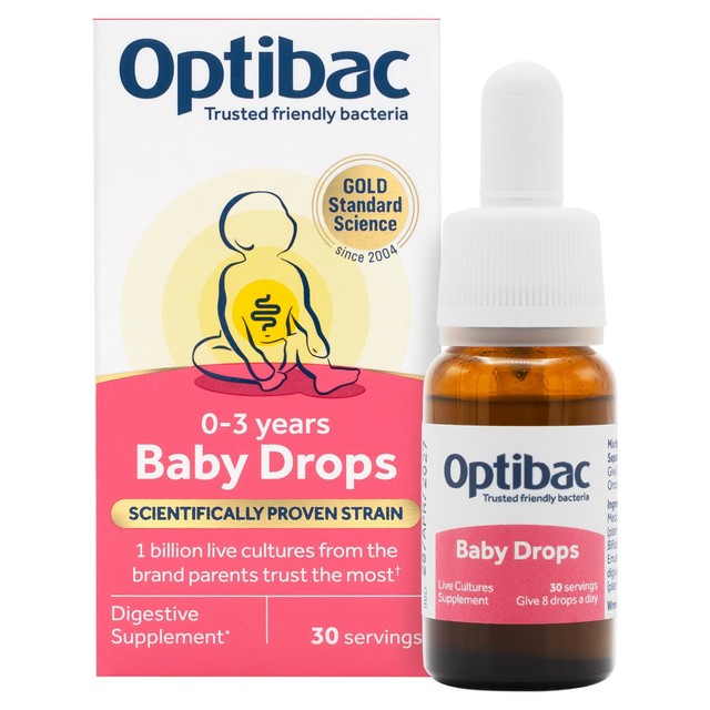 Optibac Probiotics Baby Drops 30 servings, imported from the UK