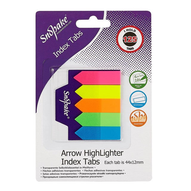 Snopake Index Tab Arrow Highlighters 125 sticky tabs (British brand)