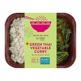M&S Green Thai Vegan Curry & Rice ready meal 400g, imported from the UK