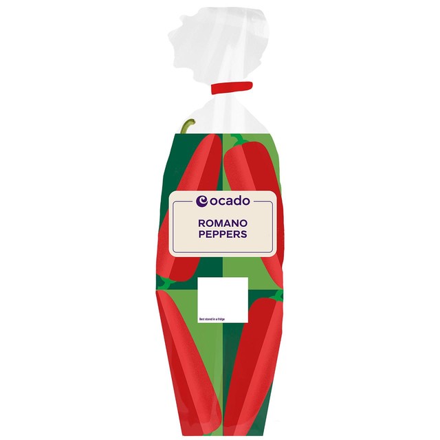 Ocado Romano Peppers red vegetable 180g, imported from the UK