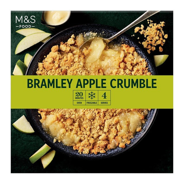 M&S Bramley Apple Crumble 500g, imported from the UK