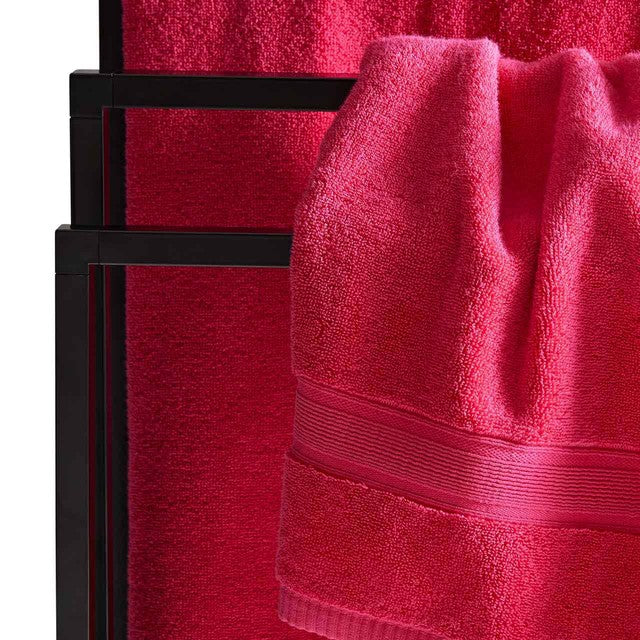 M&S raspberry bath towel, 68x130cm, imported from the UK