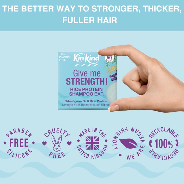 KinKind Give Me Strength Shampoo Bar 50g, UK version