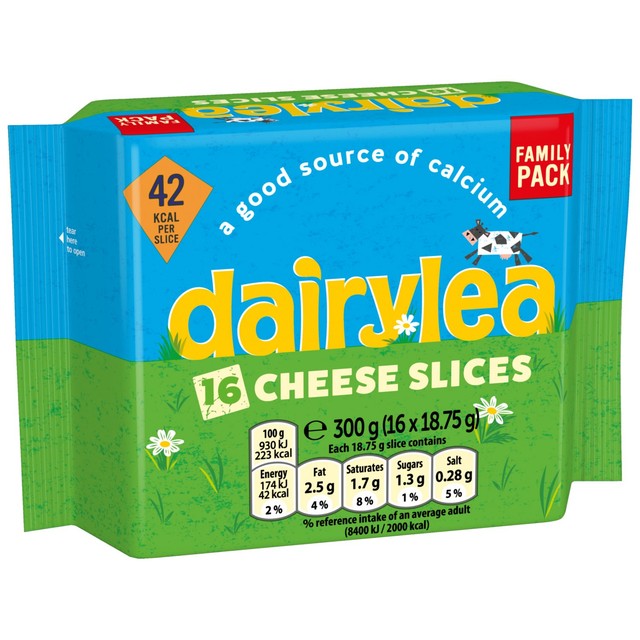 Dairylea Cheese Spread Slices With Added Calcium 16 pack - British product