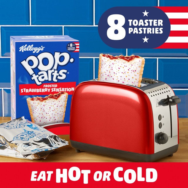 Kellogg's Pop Tarts Frosted Strawberry Sensation pastry snacks 8 x 48g, UK version