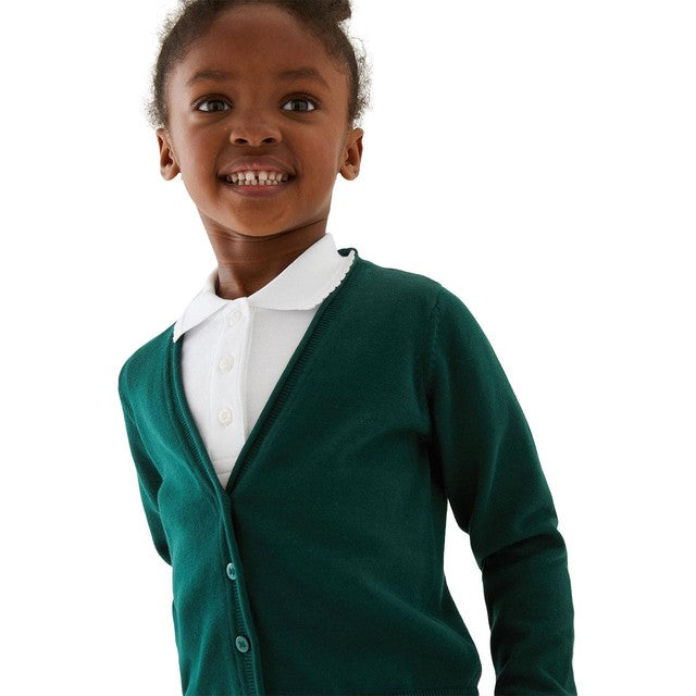 M&S green cotton cardigan 2-pack 11-12Y, imported from the UK