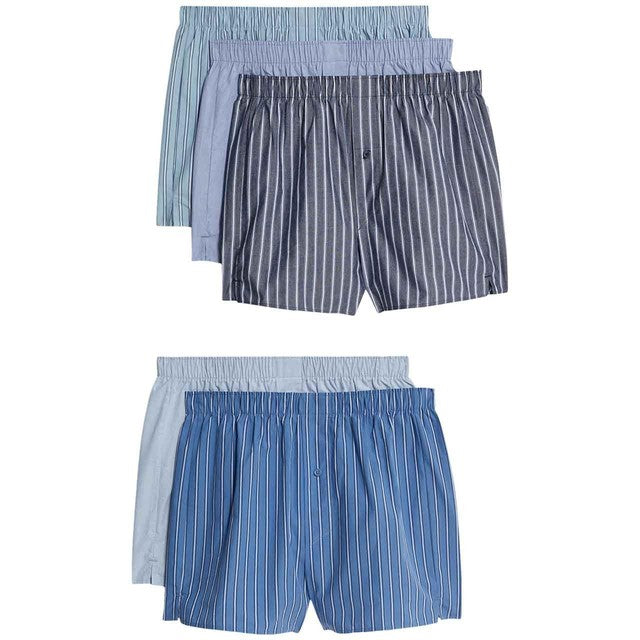 M&S men's pure cotton boxers Chambray Small, imported from the UK