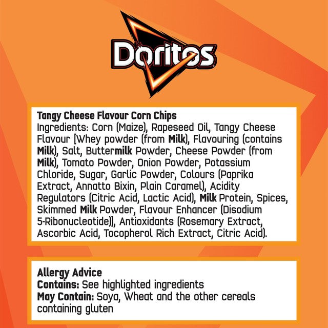Doritos tangy cheese tortilla chips - British product