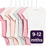 M&S Floral Bodysuit Pink 9-12 Months, imported from the UK