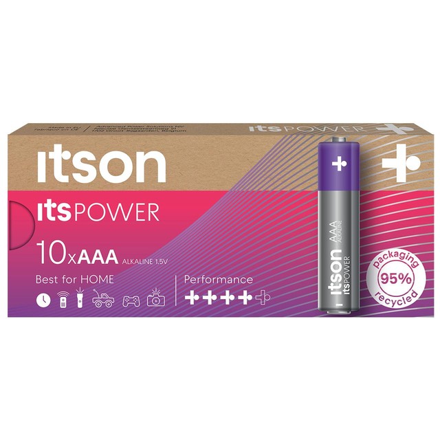 ITSON Itspower AAA alkaline batteries 10 pack, UK version
