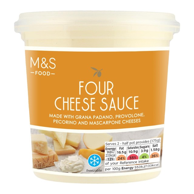 M&S Four Cheese Sauce 350g, imported from the UK