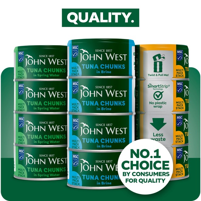 John West tuna chunks in brine 4 x 125g cans, UK version