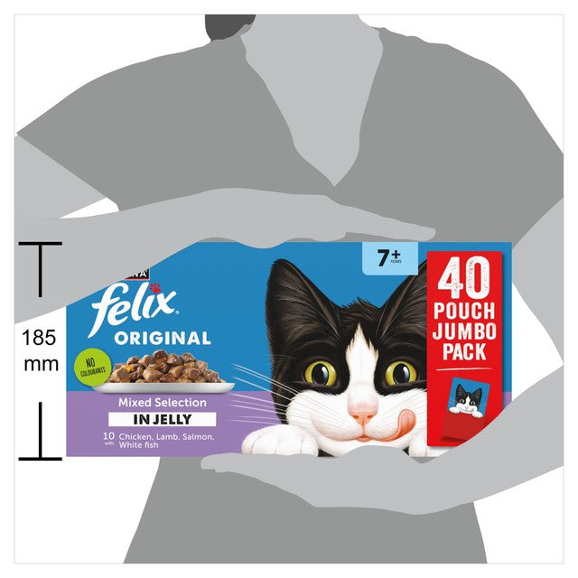 Felix senior cat food mixed selection in jelly 40x85g pouches - British product