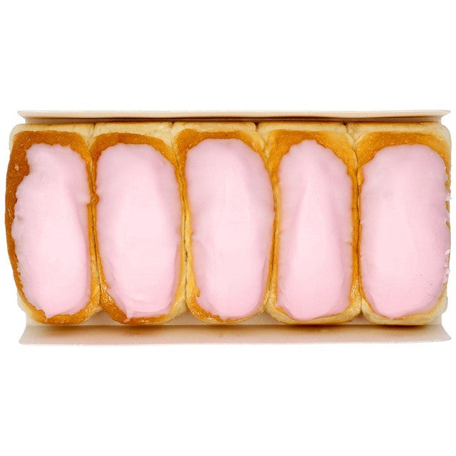 M&S Iced Raspberry Soft Buns 5 per pack, imported from the UK