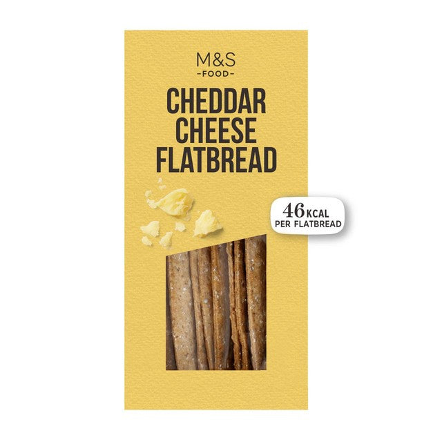 M&S cheddar cheese flatbreads 140g, imported from the UK