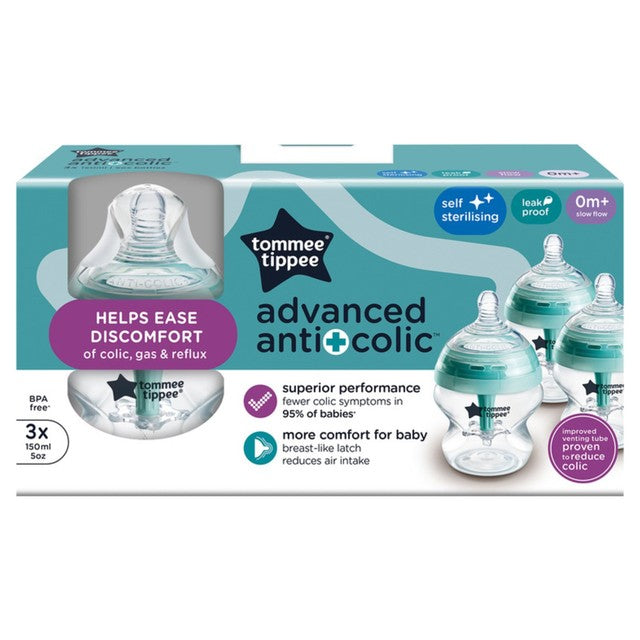 Tommee Tippee Anti-Colic Baby Bottles Slow Flow 3 pack