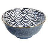 Mikasa Satori porcelain rice bowl indigo blue, imported from the UK