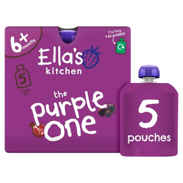 Ella's Kitchen The Purple One smoothie baby food pouch 5 x 90g - British product