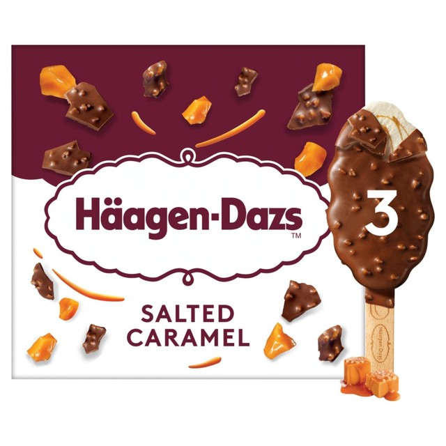 Häagen-Dazs chunky salted caramel ice cream sticks 3x80ml, UK version