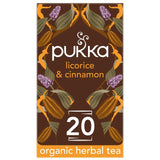 Pukka Herbs organic licorice and cinnamon herbal tea 20 tea bags, imported from the UK