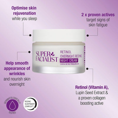 Crème de nuit Super Facialist Retinol SleepSmart Overnight Resync
