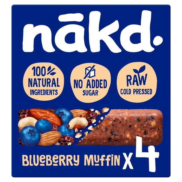Nakd Blueberry Muffin Fruit Nut Bar Multipack 140g, imported from the UK