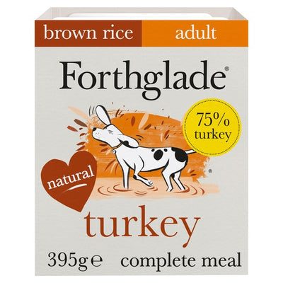Forthglade Natural Brown Rice Wet Dog Food Turkey with Veg 395g