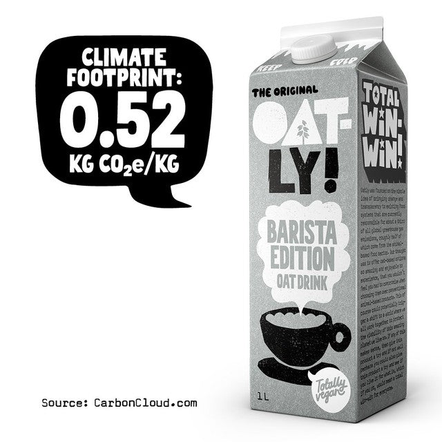 Oatly Barista Chilled Oat Drink 1L, imported from the UK