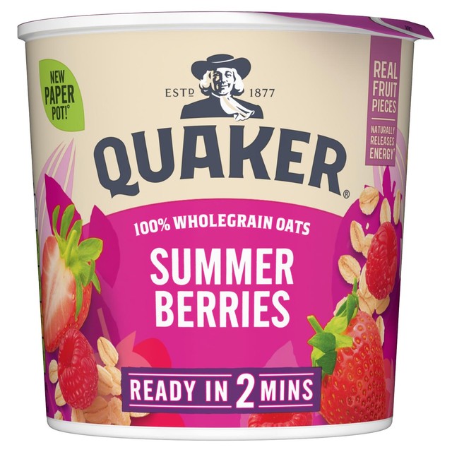 Quaker Porridge Pot Summer Berries 58g, imported from the UK