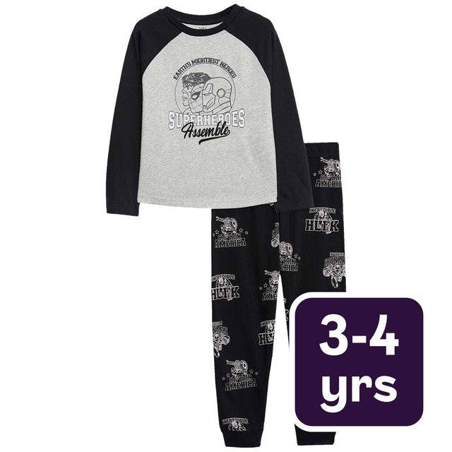 M&S Marvel Avengers pyjamas grey 3-4 Y, imported from the UK
