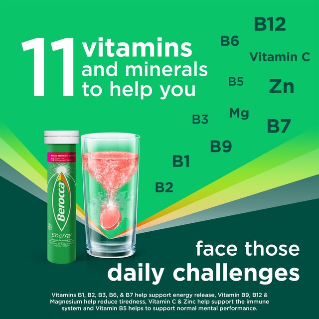 Berocca Mixed Berries vitamin effervescent tablets 15 tablets - British product