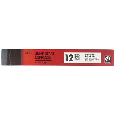 M&S Jump Start Extra Dark Roast Espresso Coffee Pods 10 Pods
