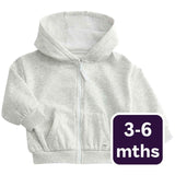 M&S Tommy Zip Up Hoodie Grey Marl 3-6 Months, imported from the UK
