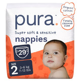 Pura Size 2 disposable nappies, imported from the UK