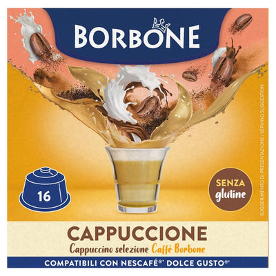 Caffe Borbone Cappuccino Dolce Gusto Compatible Capsules 16 Pack