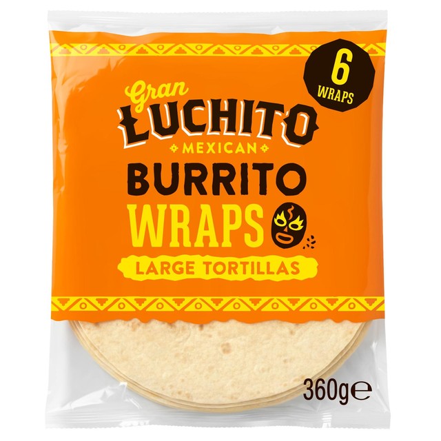 Gran Luchito soft wheat tortilla wraps 6 pack, UK version