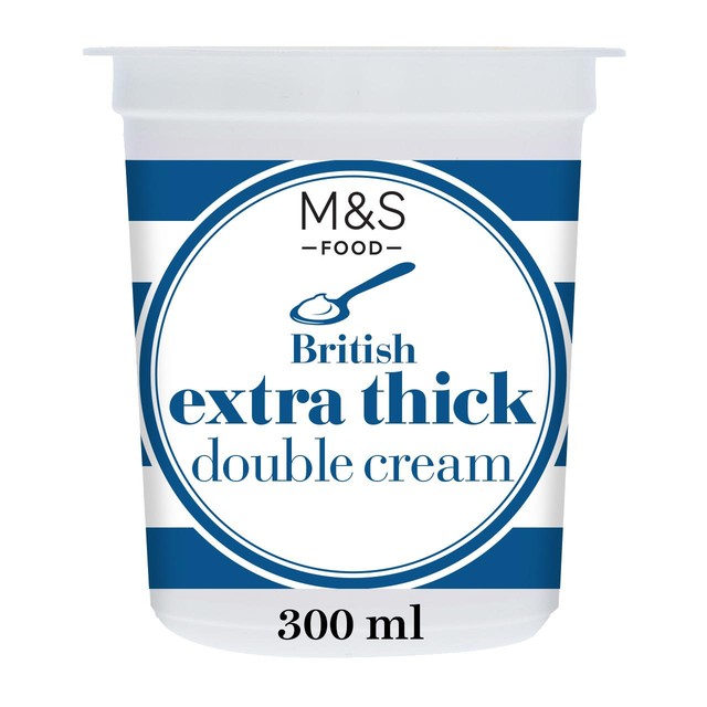 M&S extra thick double cream 300ml, imported from the UK