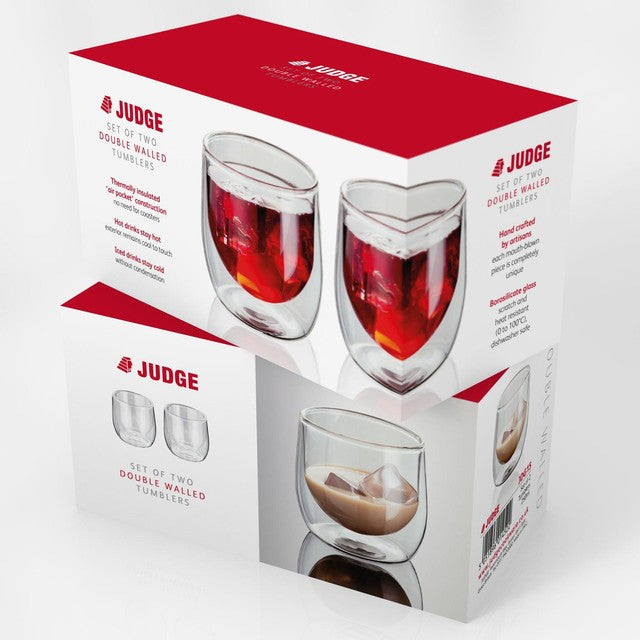 Judge double-walled glass tumbler set of 2, UK version