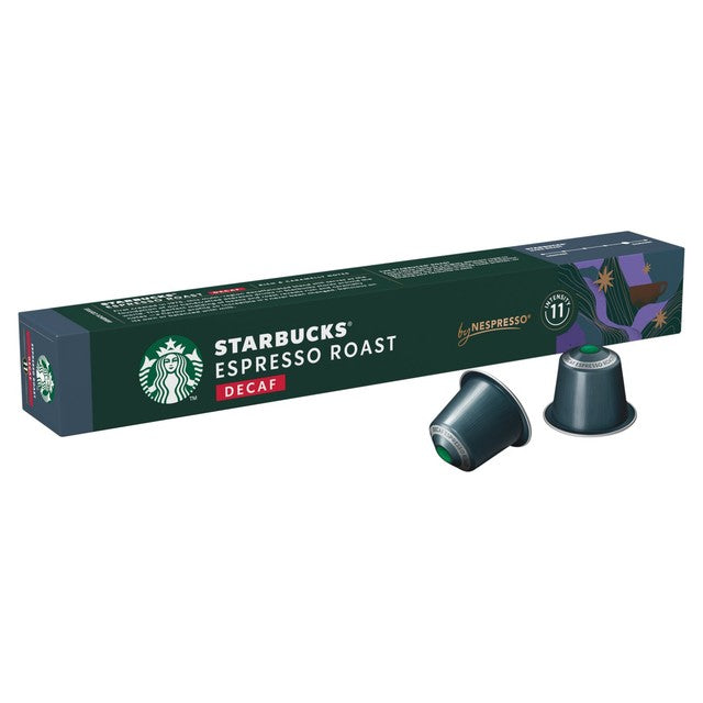 Starbucks decaffeinated espresso roast coffee pods 10 capsules (British brand)