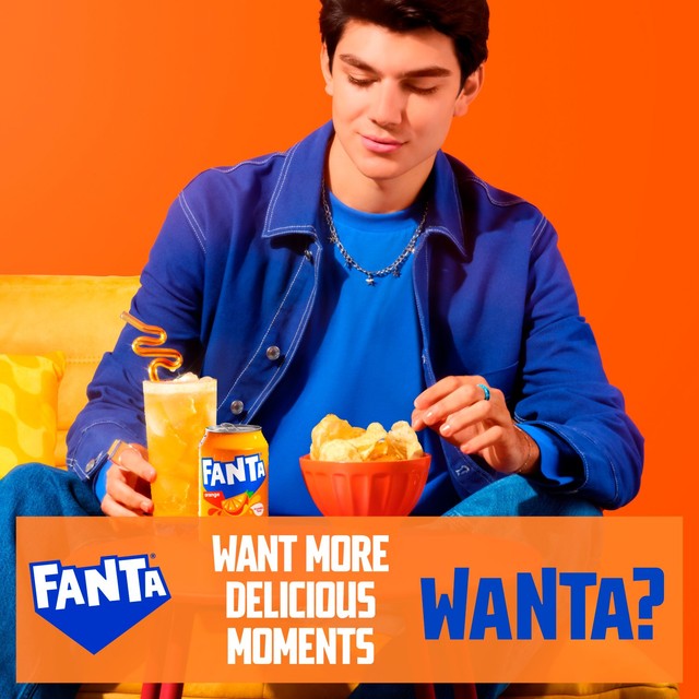 Fanta orange sparkling soft drink 18 x 330ml cans - British product