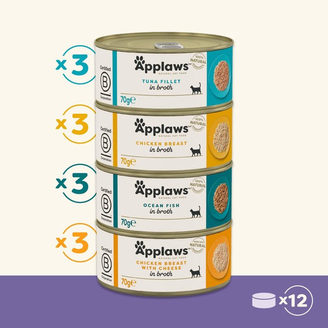 Applaws wet cat food multipack Supreme Collection 12x70g - British product