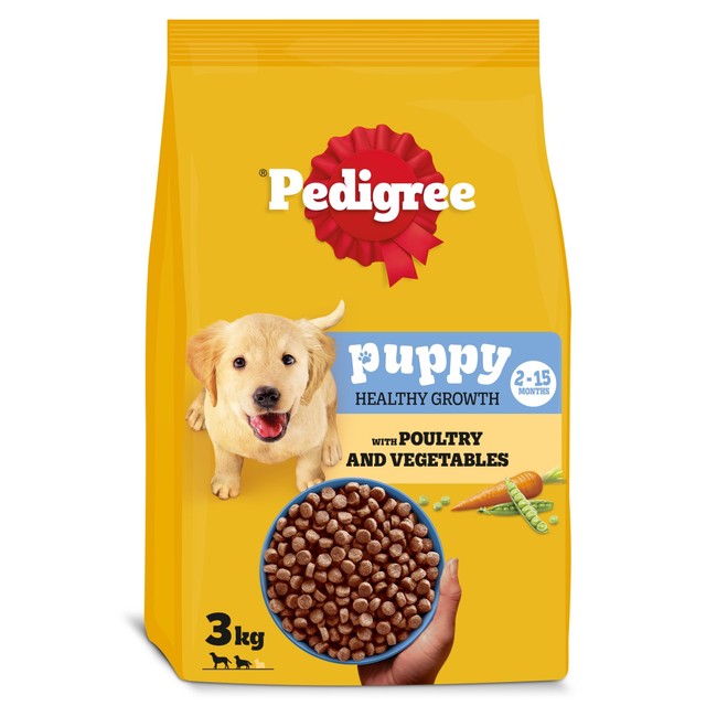 Pedigree puppy food poultry vegetables 3kg, imported from the UK
