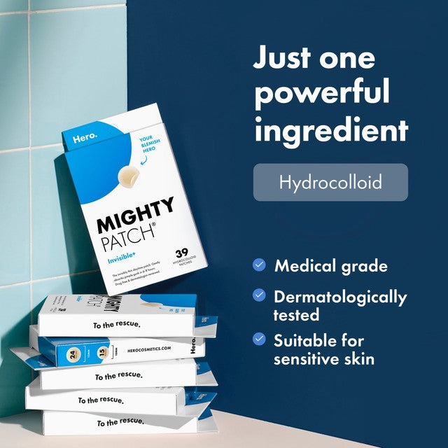 Hero Mighty Patch Invisible+ pimple patches 24 pack, UK version