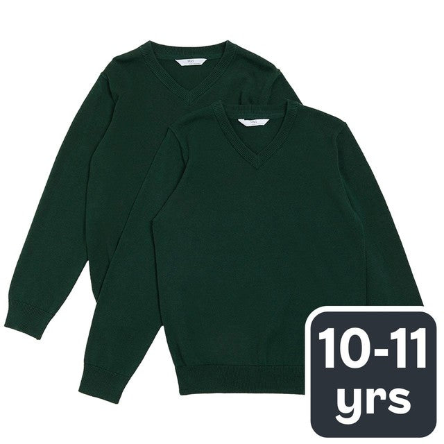 M&S unisex cotton jumper with Staynew 2-pack 10-11Y, imported from the UK