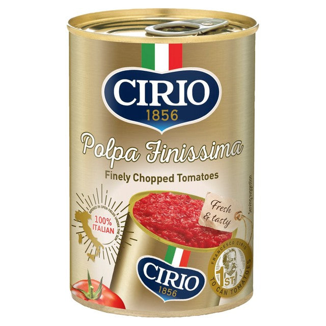 Cirio Polpa Finissima finely chopped Italian tomatoes 400g can - British product