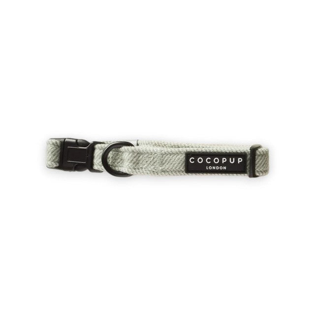 Cocopup London Sage Tweed dog collar extra small - British product