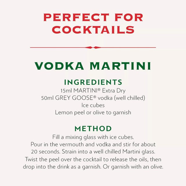 Martini extra dry vermouth 75cl, imported from the UK